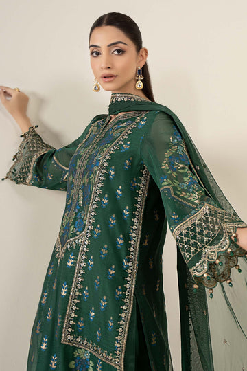 MARIA B | LUXURY PRET | 3 PIECE EMBROIDERED JACQUARD SUIT | DW-EA25-59-GREEN