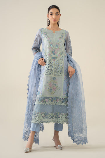 MARIA B | LUXURY PRET | 3 PIECE EMBROIDERED MASOORI LAWN SUIT | DW-EA25-77-BLUE