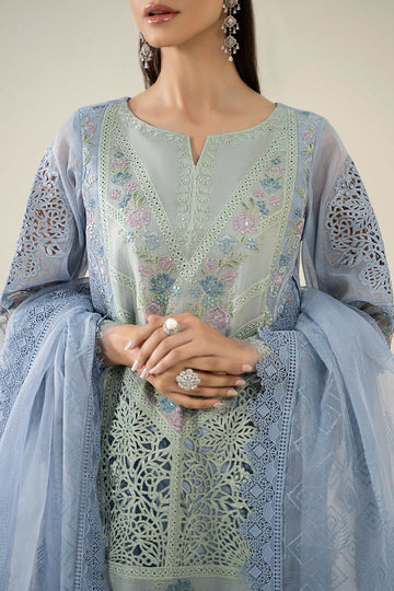 MARIA B | LUXURY PRET | 3 PIECE EMBROIDERED MASOORI LAWN SUIT | DW-EA25-77-BLUE