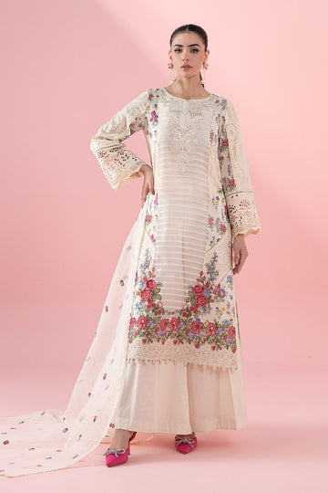 MARIA B | LUXURY PRET | 3 PIECE EMBROIDERED LAWN SUIT | DW-EA25-79-OFF WHITE