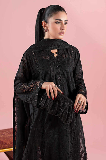 MARIA B | LUXURY PRET | 3 PIECE EMBROIDERED LAWN SUIT | DW-EA25-88-BLACK