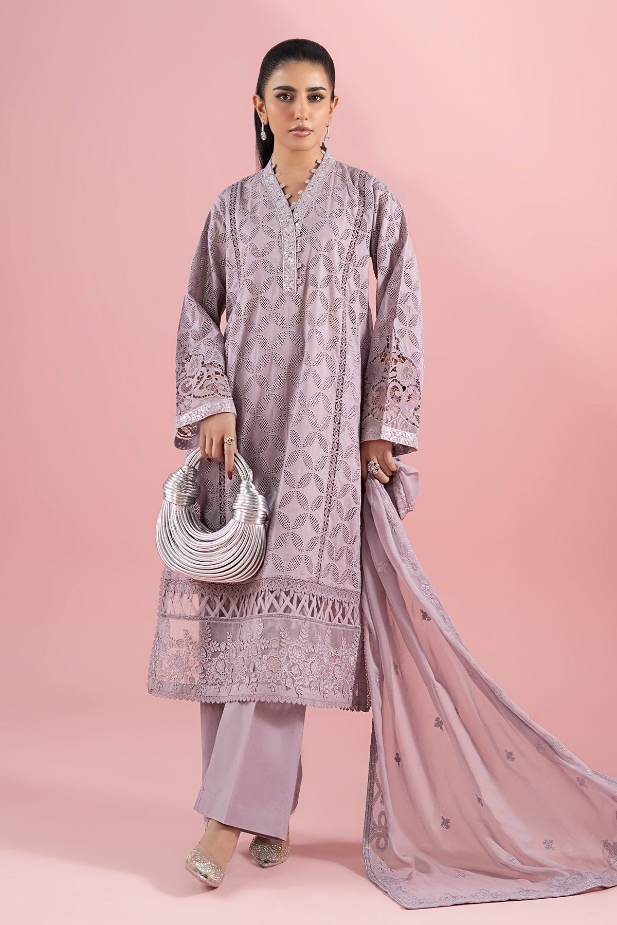 MARIA B | LUXURY PRET | 3 PIECE EMBROIDERED LAWN SUIT | DW-EA25-88-LILAC
