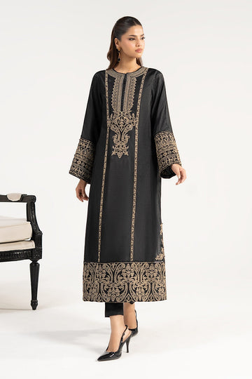MARIA B | DESI SUMMER PIE | 2 PIECE EMBROIDERED RAW SILK SUIT | DW-EA26-39-BLACK