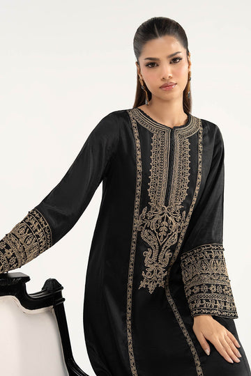 MARIA B | DESI SUMMER PIE | 2 PIECE EMBROIDERED RAW SILK SUIT | DW-EA26-39-BLACK