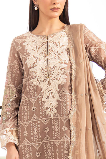 MARIA B | DESI SUMMER PIE | 3 PIECE EMBROIDERED LAWN SUIT | DW-EA26-80-COFFEE