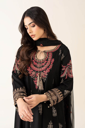 MARIA B | LUXURY PRET | 3 PIECE EMBROIDERED LAWN SUIT | DW-EF22-13R1-BLACK
