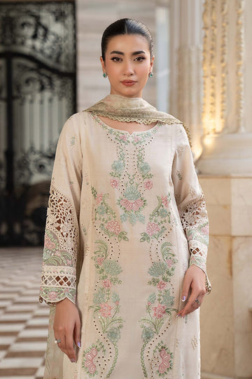 MARIA B | DESI SUMMER PIE | 3 PIECE EMBROIDERED SELF JACQUARD LAWN SUIT | DW-EF25-47R1-OFF WHITE