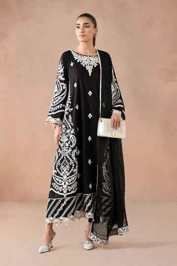 MARIA B | MONOCHROME | 3 PIECE EMBROIDERED SELF JACQUARD SUIT | DW-MN24-04R1-BLACK