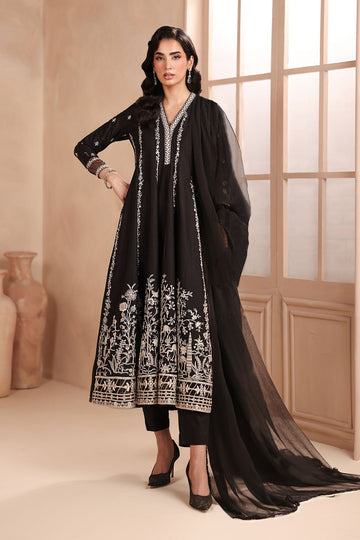 MARIA B | MONOCHROME | 3 PIECE EMBROIDERED DOBBY SUIT | DW-MN25-09-BLACK