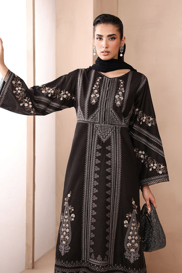 MARIA B | MONOCHROME | 3 PIECE EMBROIDERED DOBBY SUIT | DW-MN25-10-BLACK