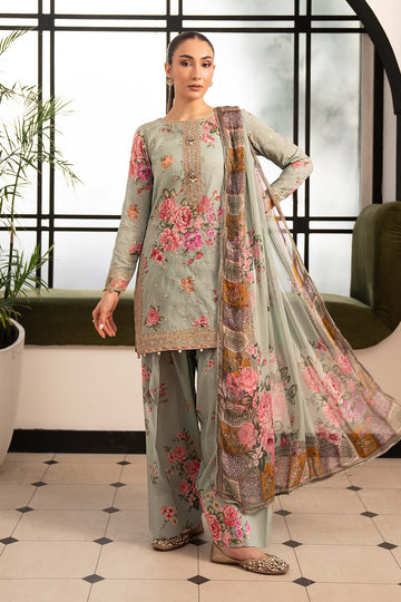 MARIA B | DESI SUMMER PIE | 3 PIECE EMBROIDERED LAWN SUIT | DW-PF26-10-GREEN