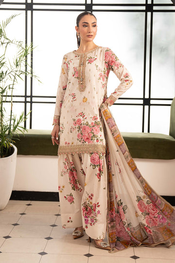 MARIA B | DESI SUMMER PIE | 3 PIECE EMBROIDERED LAWN SUIT | DW-PF26-10-OFF WHITE