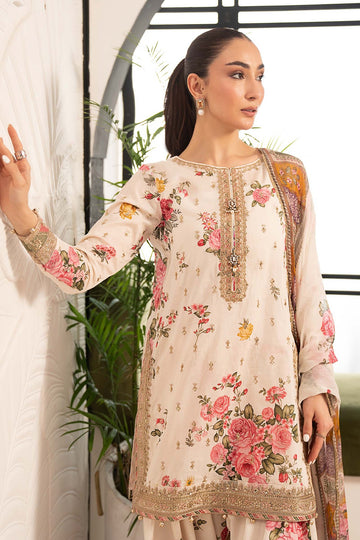 MARIA B | DESI SUMMER PIE | 3 PIECE EMBROIDERED LAWN SUIT | DW-PF26-10-OFF WHITE