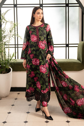 MARIA B | DESI SUMMER PIE | 3 PIECE EMBROIDERED LAWN SUIT | DW-PF26-15-BLACK