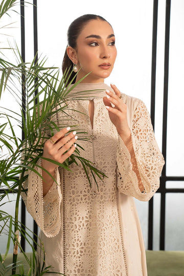 MARIA B | DESI SUMMER PIE | 3 PIECE EMBROIDERED LAWN SUIT | DW-PF26-18-BEIGE