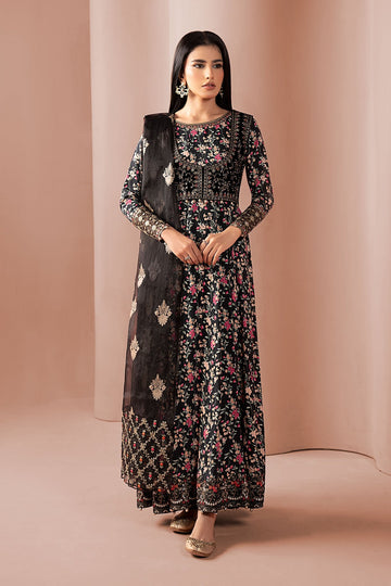 MARIA B | LUXURY PRET | 3 PIECE EMBROIDERED LINEN SUIT | DW-W24-152R1-BLACK