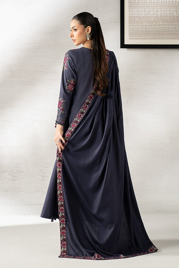 MARIA B | LUXURY PRET | 3 PIECE EMBROIDERED KHADDAR SUIT | DW-W24-33R1-BLUE