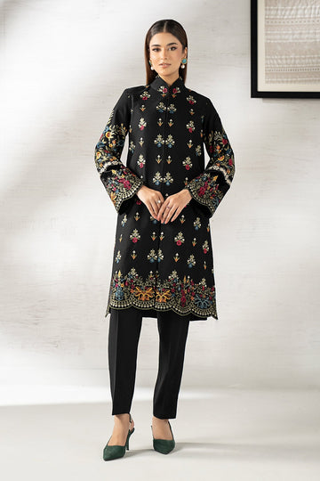MARIA B | LUXURY PRET | 3 PIECE EMBROIDERED KHADDAR SUIT | DW-W25-05-BLACK