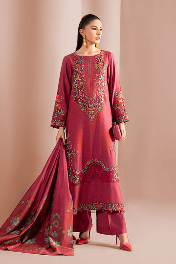 MARIA B | LUXURY PRET | 3 PIECE EMBROIDERED JACQUARD SUIT | DW-W25-15-PINK