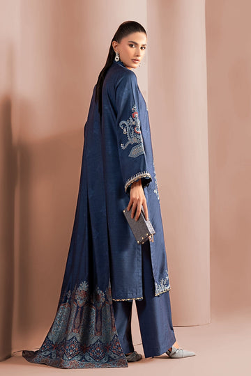 MARIA B | LUXURY PRET | 3 PIECE EMBROIDERED JACQUARD KHADDAR SUIT | DW-W25-16-BLUE