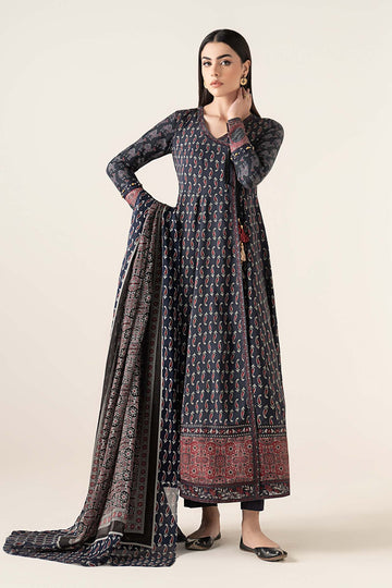 MARIA B | LUXURY PRET | 3 PIECE EMBROIDERED LINEN SUIT | DW-W25-21-GREY