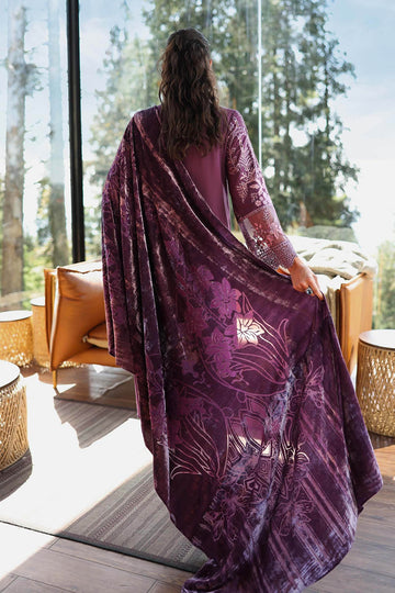 MARIA B | LUXURY PRET | 3 PIECE EMBROIDERED LINEN SUIT | DW-W25-24-PURPLE