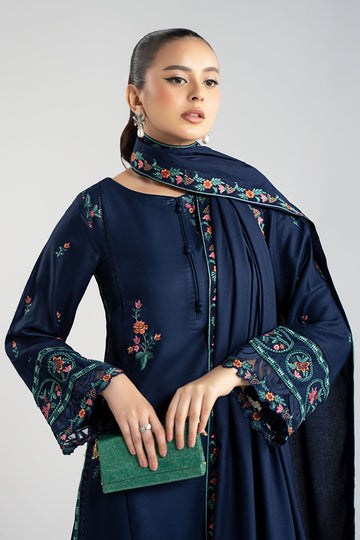 MARIA B | LUXURY PRET | 3 PIECE EMBROIDERED MARINA SUIT | DW-W25-26-BLUE