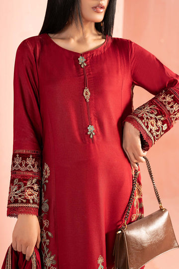 MARIA B | LUXURY PRET | 3 PIECE EMBROIDERED MARINA SUIT | DW-W25-36-RED