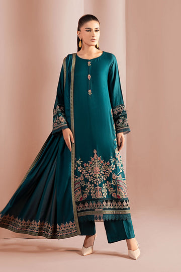 MARIA B | LUXURY PRET | 3 PIECE EMBROIDERED MARINA SUIT | DW-W25-36-TEAL