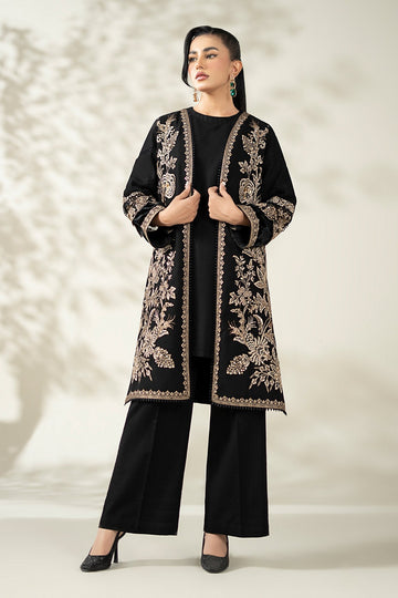 MARIA B | LUXURY PRET | 3 PIECE EMBROIDERED KHADDAR SUIT | DW-W25-43-BLACK