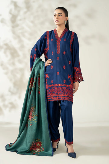 MARIA B | LUXURY PRET | 3 PIECE EMBROIDERED MARINA SUIT | DW-W25-46-BLUE