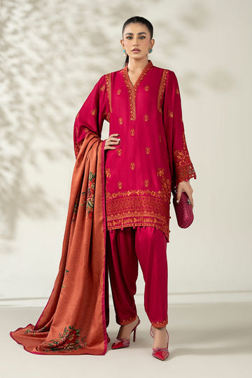 MARIA B | LUXURY PRET | 3 PIECE EMBROIDERED MARINA SUIT | DW-W25-46-HOT PINK