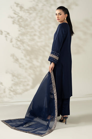 MARIA B | LUXURY PRET | 3 PIECE EMBROIDERED MARINA SUIT | DW-W25-54-BLUE