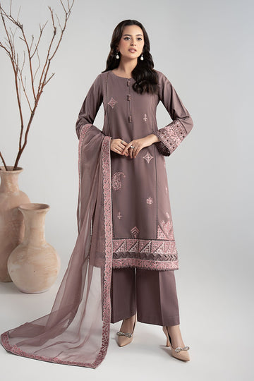 MARIA B | LUXURY PRET | 3 PIECE EMBROIDERED MARINA SUIT | DW-W25-54-PEACHY PINK