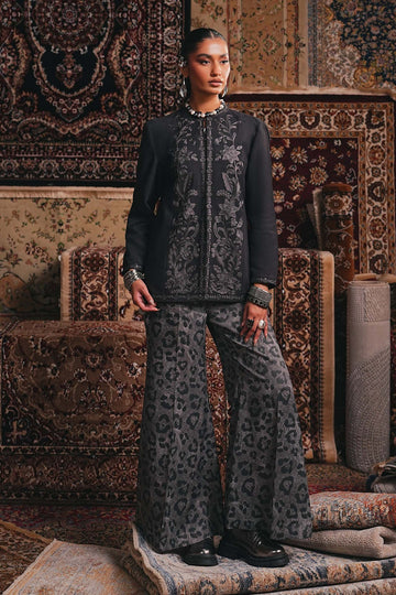 MARIA B | LUXURY PRET | EMBROIDERED PK RAW SILK JACKET SET | DW-W25-83-GREY