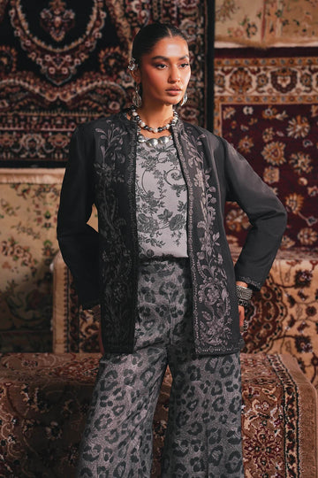 MARIA B | LUXURY PRET | EMBROIDERED PK RAW SILK JACKET SET | DW-W25-83-GREY