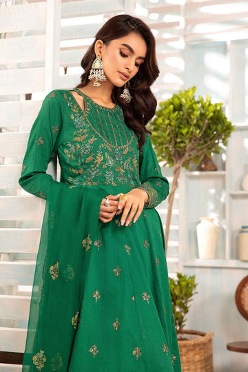 MARIA B | LUXURY PRET | EMBROIDERED JACQUARD LAWN SUIT | DW-EA24-77