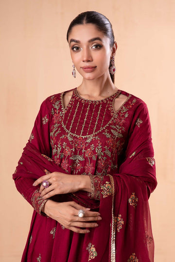 MARIA B | LUXURY PRET | EMBROIDERED JACQUARD LAWN SUIT | DW-EA24-77