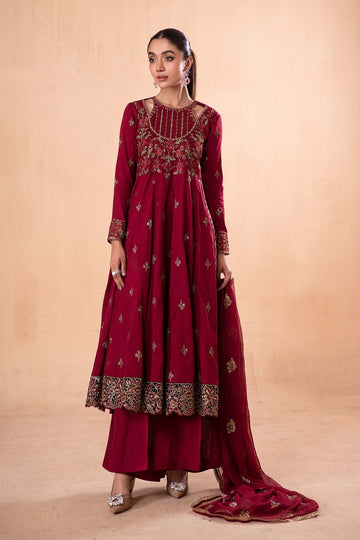 MARIA B | LUXURY PRET | EMBROIDERED JACQUARD LAWN SUIT | DW-EA24-77