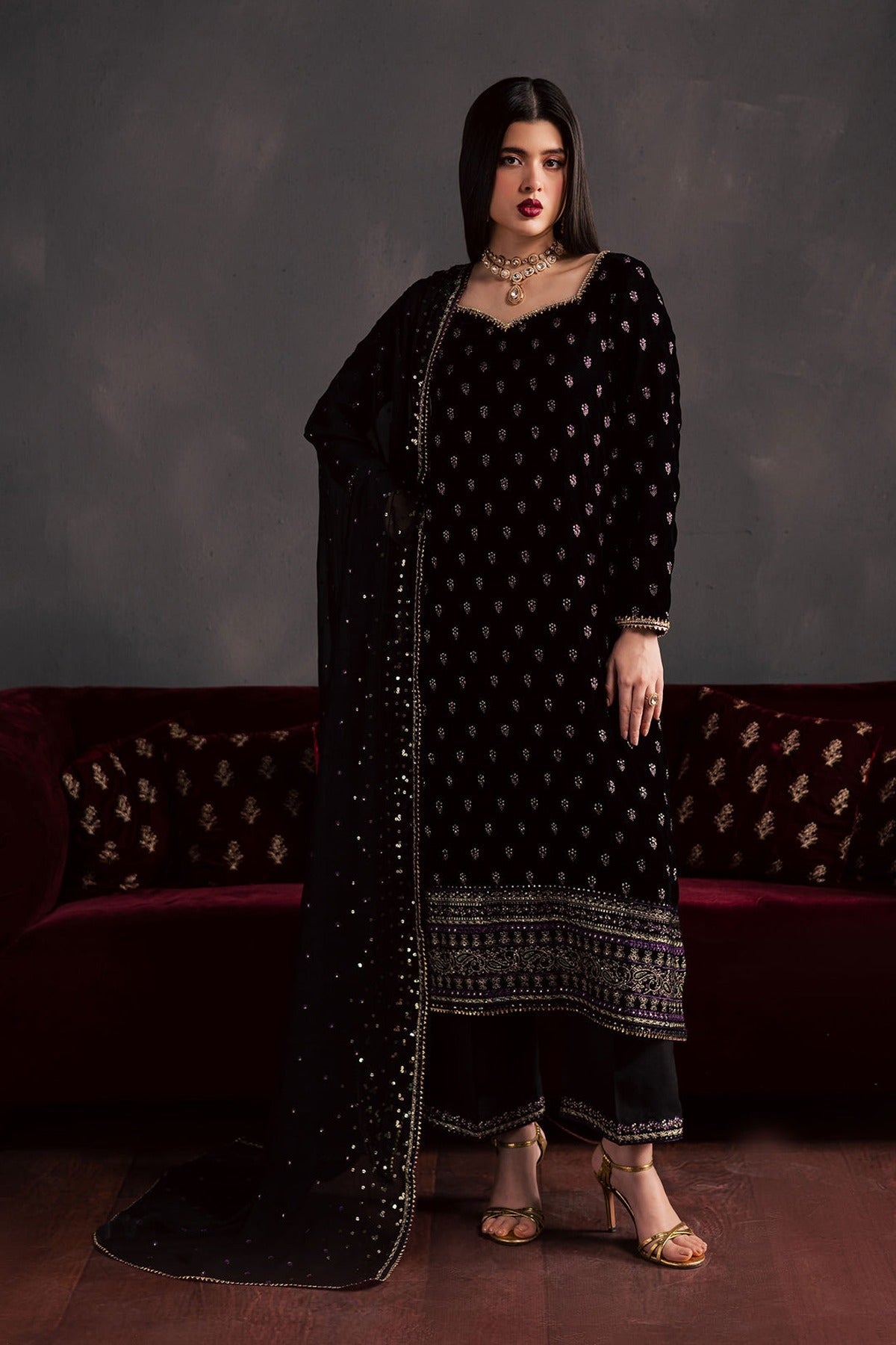 BATIK | ZEENAT - LUXE VELVET EDIT | DARK HAZE