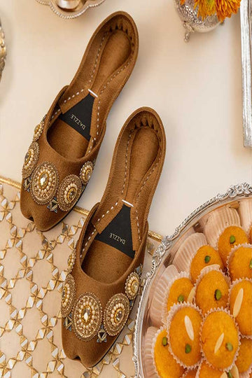 DAZZLE | KHUSSA SHOES | DILAFSHA (CAMEL)