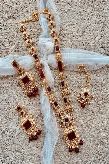 KOH-E-GEM | JEWELLERY | DUNE DEFINED MALAA SET – MAROON