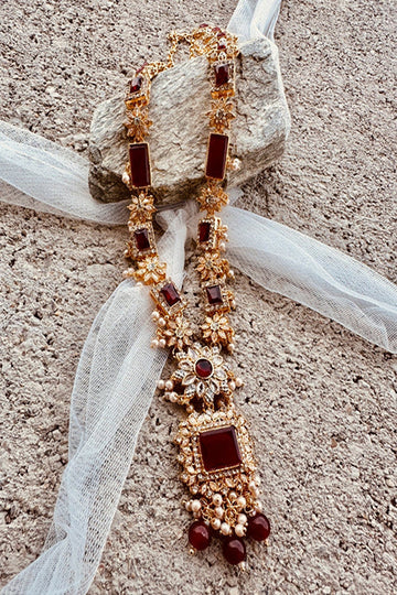 KOH-E-GEM | JEWELLERY | DUNE DEFINED MALAA SET – MAROON