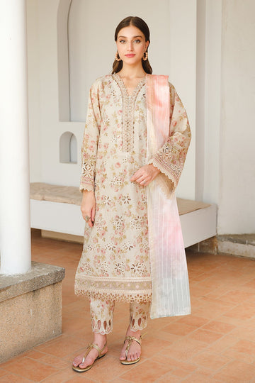 BAROQUE  | EMBROIDERED PRINTED LAWN UF-656