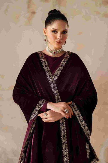 BAROQUE | SHAWLS | EMBROIDERED VELVET SHAWL VS-60