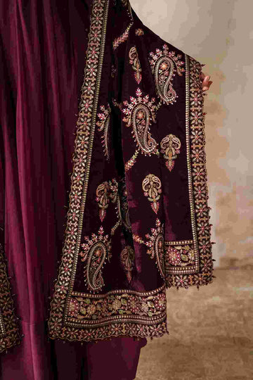 BAROQUE | SHAWLS | EMBROIDERED VELVET SHAWL VS-62