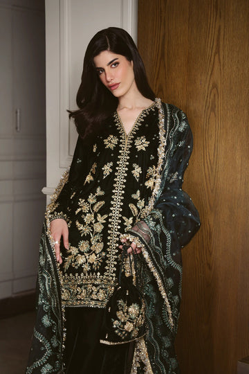 ZAIB | THE PRIVATE COLLECTION | EMERALD GREEN LUXURY VELVET COUTURE (NPA3-25458)