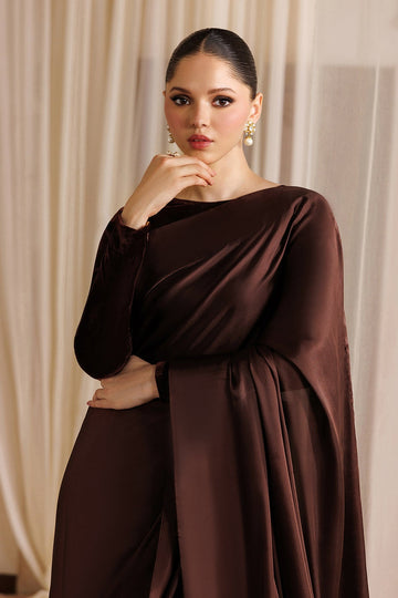 BAROQUE | ESSENTIALS | PLAIN SHAMOOZ SILK SAREE EN-1390