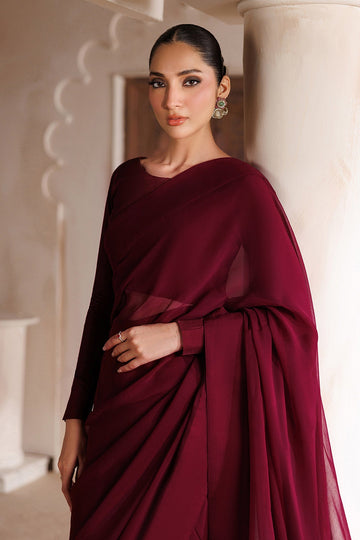 BAROQUE | ESSENTIALS | EMBROIDERED CHIFFON SAREE EN-1395