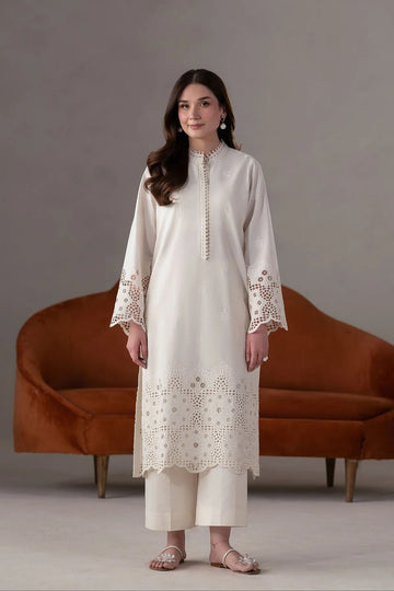AKBAR ASLAM | LAWN PRET | ECRU